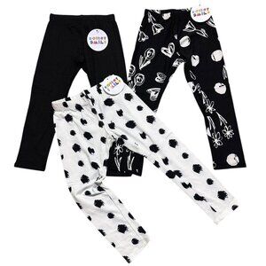 Dot Dot Smile Toddler Girls 2T ~‎ Black White LOT of (3) Pairs Leggings NWT